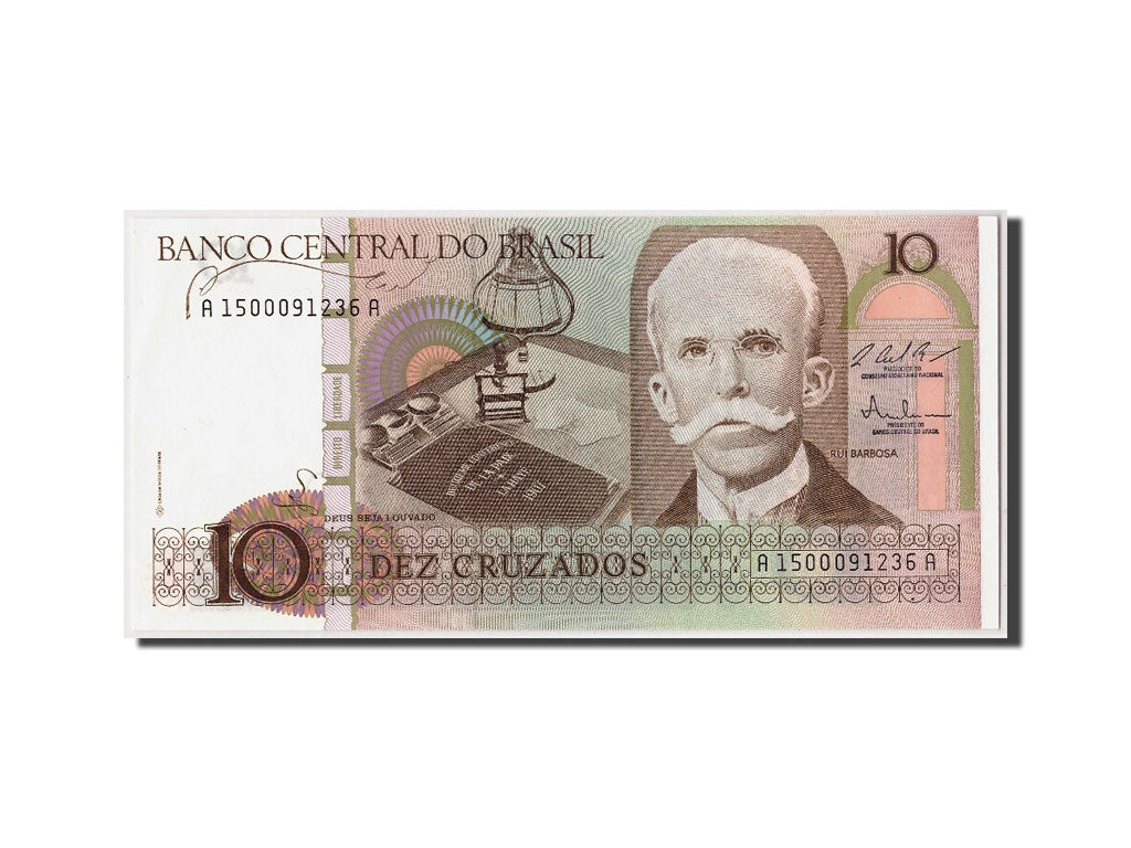 Banknot, Brazylia, 10 Cruzados, Undated (1986-87), Undated, KM:209b, UNC(65-70)