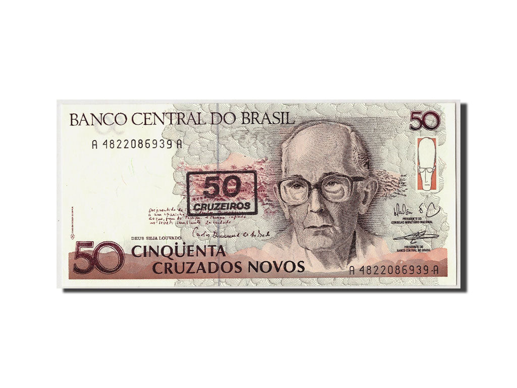 Banknot, Brazylia, 50 Cruzeiros on 50 Cruzados Novos, Undated (1990), Undated