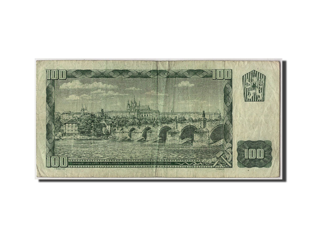 Billete, 100 Korun, 1961, Checoslovaquia, KM:91c, Undated, BC+