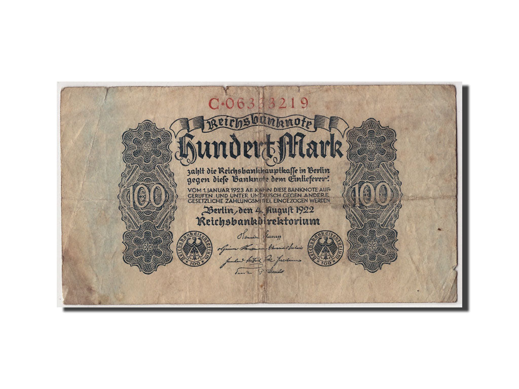 Banconote, Germania, 100 Mark, 1922, KM:75, 1922-08-04, B+