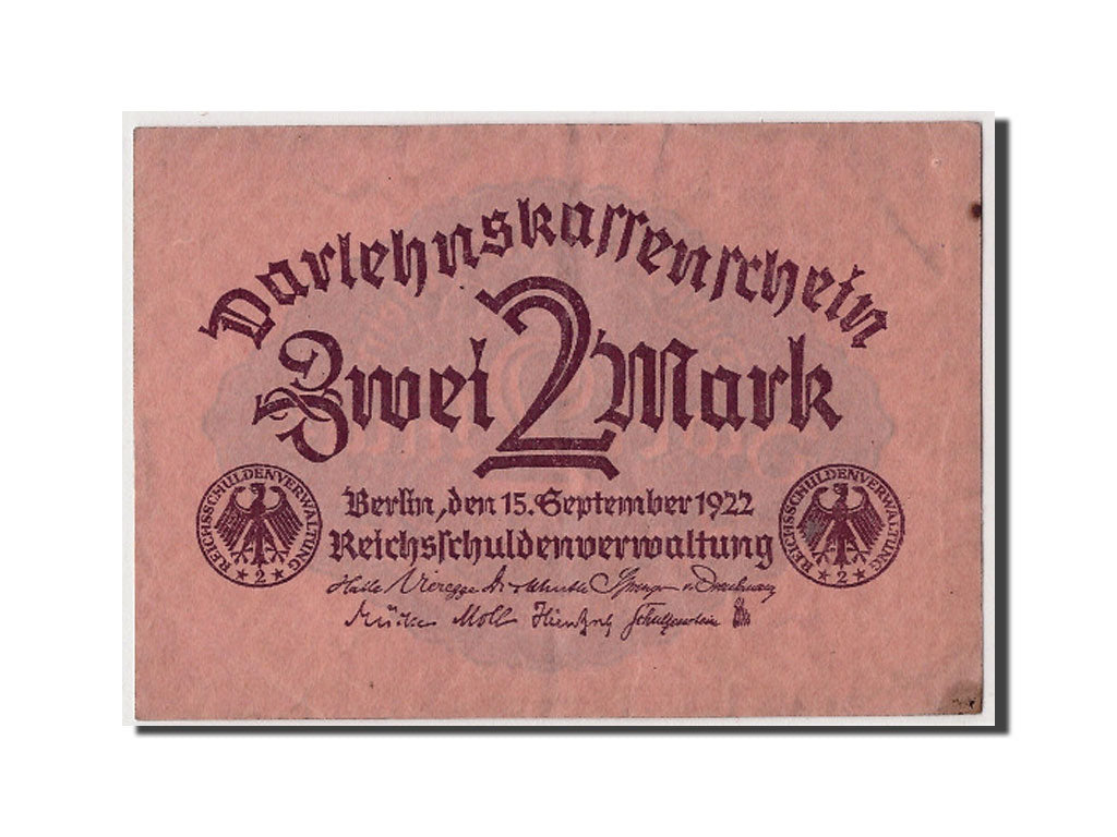 Billet, Allemagne, 2 Mark, 1922, 1922-09-15, KM:62, TB
