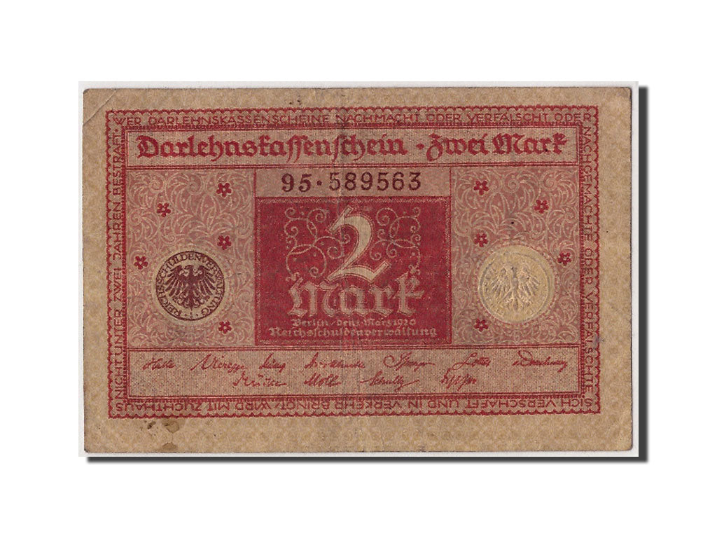Billete, 2 Mark, 1920, Alemania, KM:59, 1920-03-01, BC