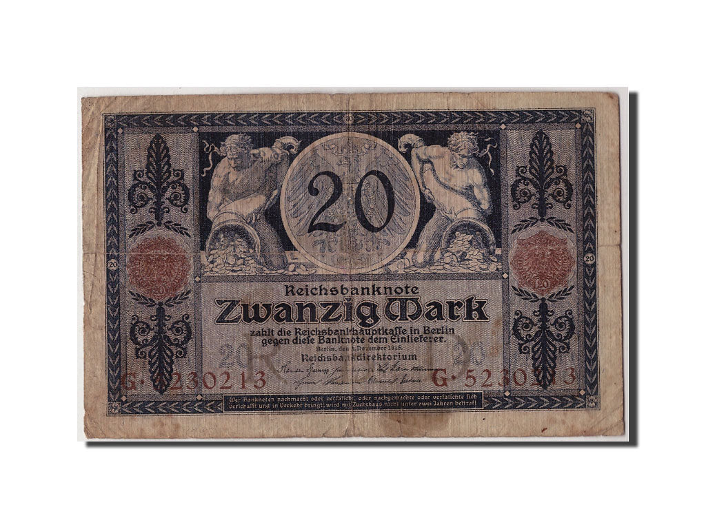 Banknote, Germany, 20 Mark, 1915, 1915-11-04, KM:63, F(12-15)