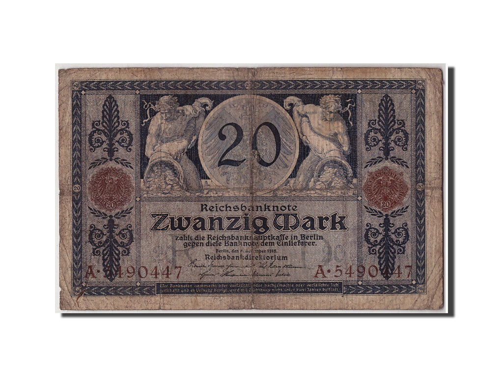 Banknote, Germany, 20 Mark, 1915, 1915-11-04, KM:63, VG(8-10)