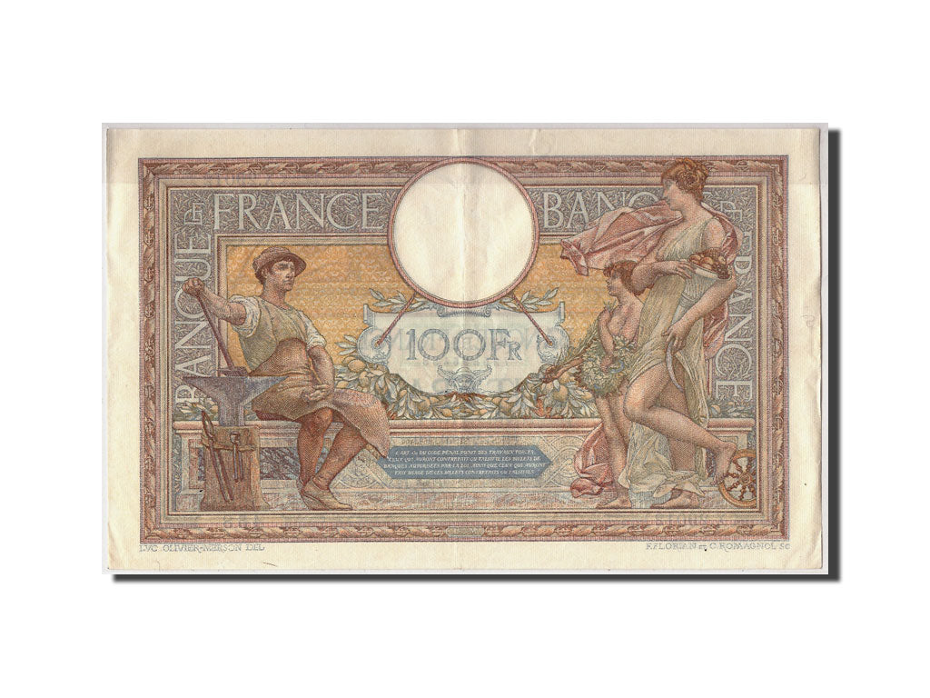Banknote, France, 100 Francs, 100 F 1908-1939 ''Luc Olivier Merson'', 1931