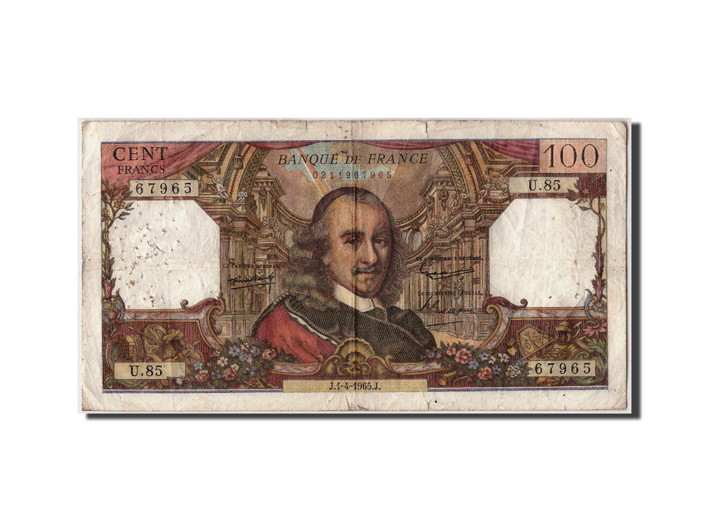 Banconote, Francia, 100 Francs, 100 F 1964-1979 ''Corneille'', 1965, 1965-04-01
