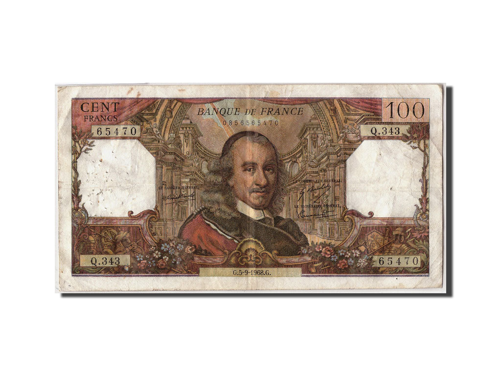 Banconote, Francia, 100 Francs, 100 F 1964-1979 ''Corneille'', 1968, 1968-09-05
