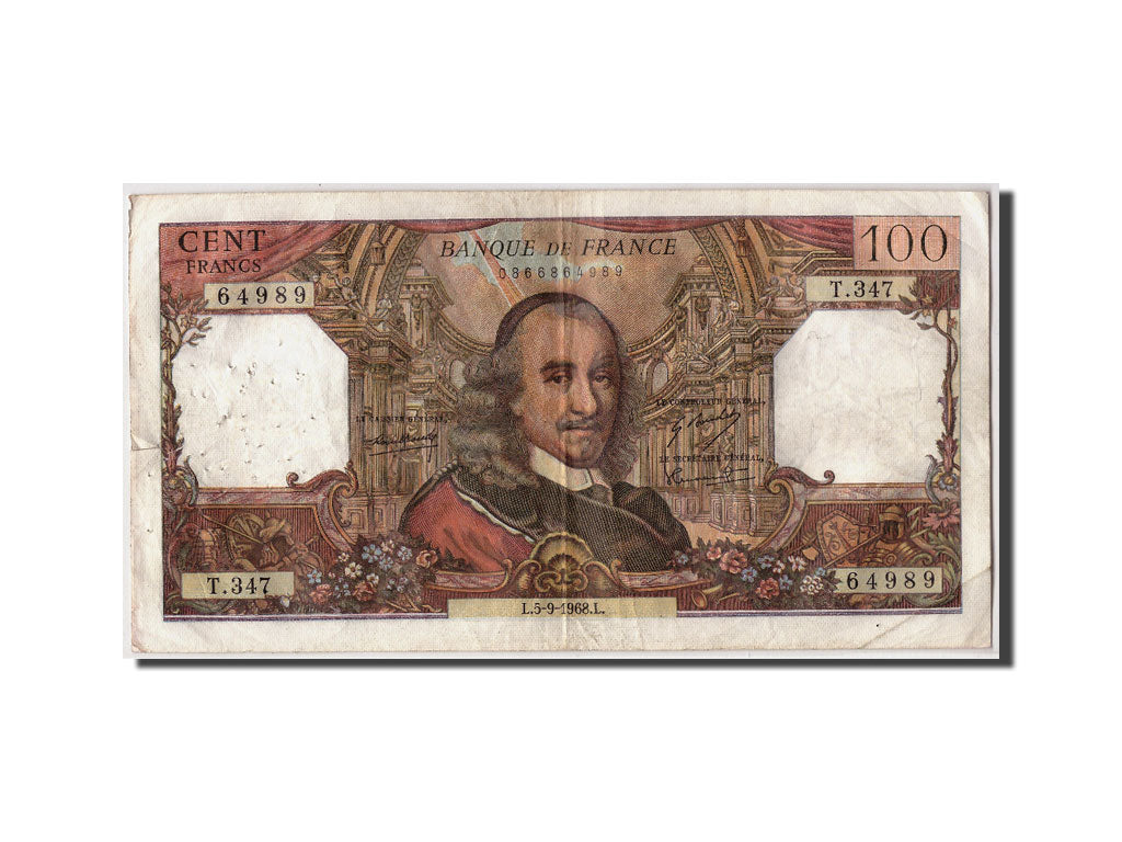 Banconote, Francia, 100 Francs, 100 F 1964-1979 ''Corneille'', 1968, 1968-09-05