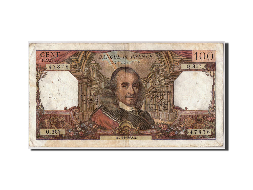Banconote, Francia, 100 Francs, 100 F 1964-1979 ''Corneille'', 1968, 1968-11-07
