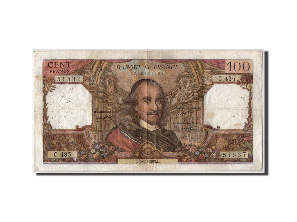 Banknote, France, 100 Francs, 100 F 1964-1979 ''Corneille'', 1969, 1969-11-06