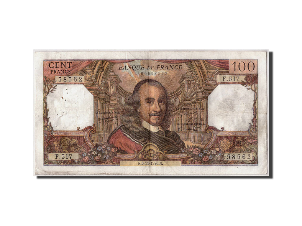 Banconote, Francia, 100 Francs, 100 F 1964-1979 ''Corneille'', 1970, 1970-11-05