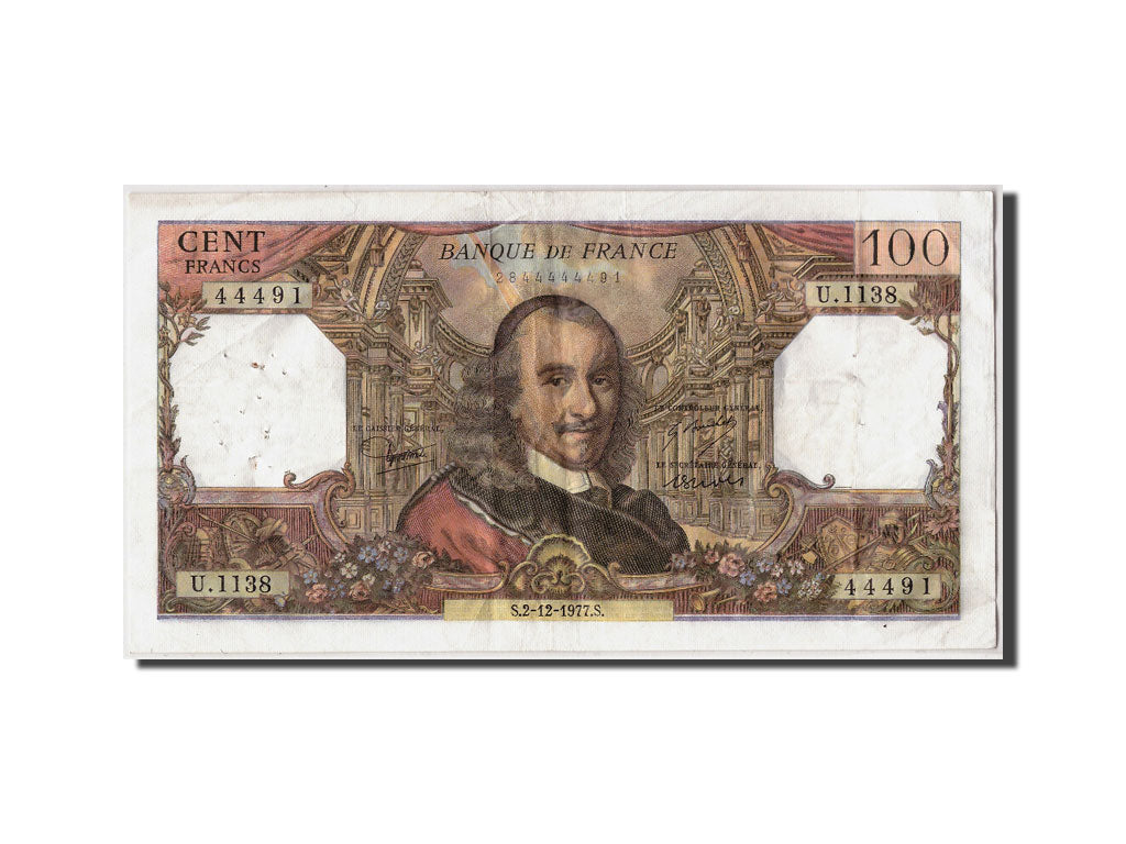 Banconote, Francia, 100 Francs, 100 F 1964-1979 ''Corneille'', 1977, 1977-12-02
