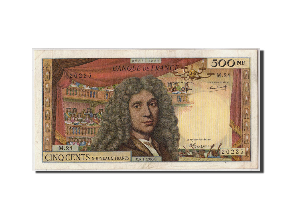 Banknote, France, 500 Nouveaux Francs, 500 NF 1959-1966 ''Molière'', 1966