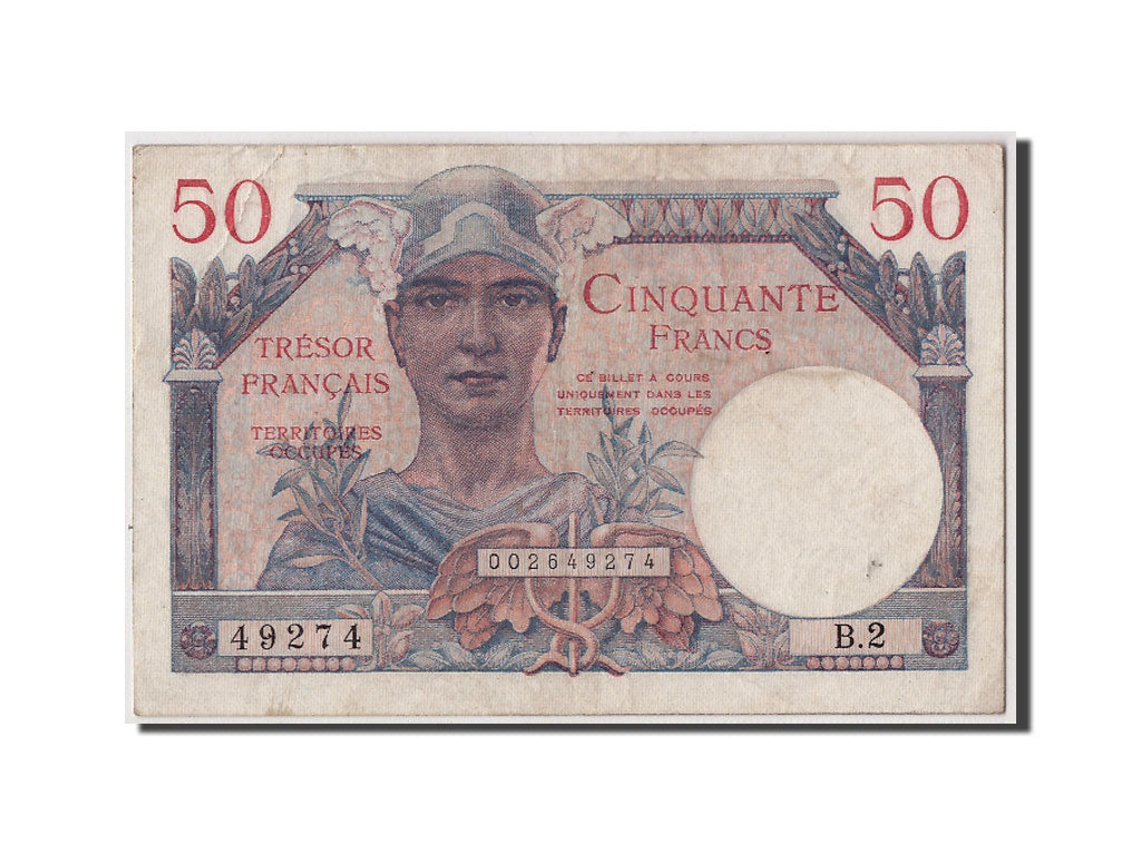 Banknot, Francja, 50 Francs, 1947 French Treasury, Undated (1947), Undated