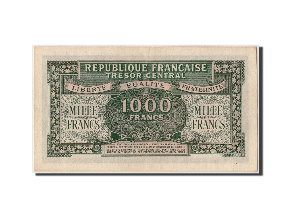 Banknote, France, 1000 Francs, 1943-1945 Marianne, undated (1945), Undated