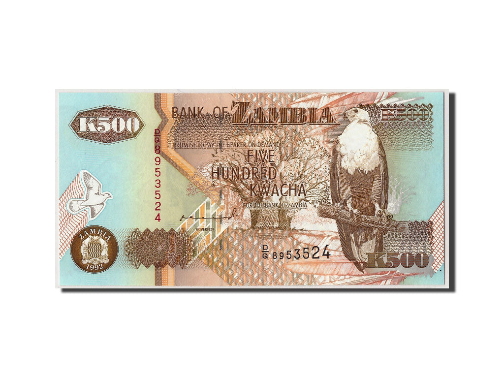 Banknote, Zambia, 500 Kwacha, 1992, Undated, KM:39a, UNC(65-70)