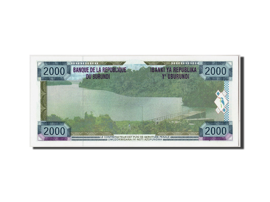 Banknote, Burundi, 2000 Francs, 2001, 2001-06-25, KM:41a, UNC(65-70)