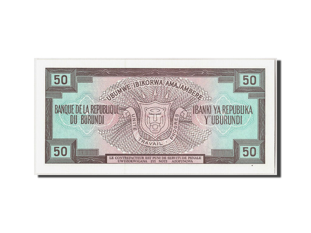 Billete, 50 Francs, 1993, Burundi, KM:28c, 1993-05-01, UNC