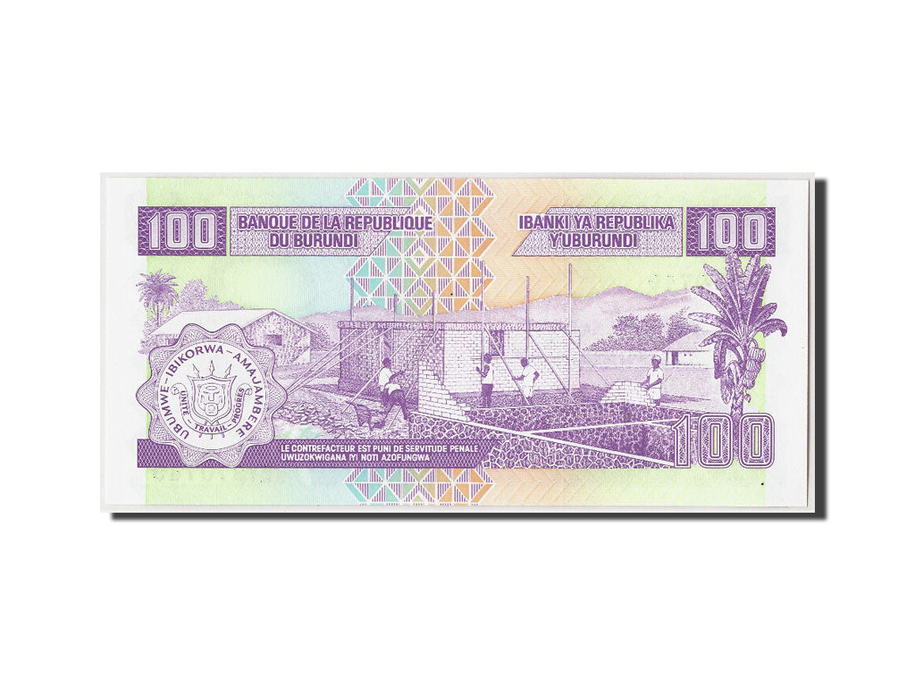 Banknote, Burundi, 100 Francs, 1997, 1997-12-01, KM:37b, UNC(65-70)