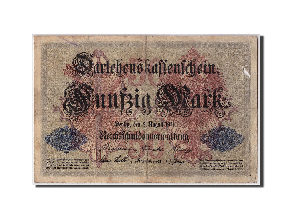 Geldschein, Deutschland, 50 Mark, 1914, 1914-08-05, KM:49a, S