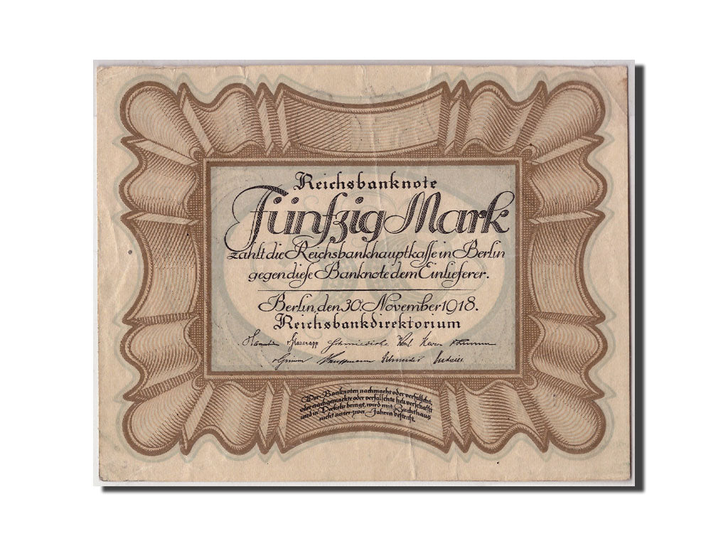 Banconote, Germania, 50 Mark, 1918, KM:65, 1918-11-30, BB