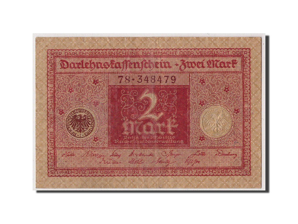 Geldschein, Deutschland, 2 Mark, 1920, 1920-03-01, KM:59, SS+