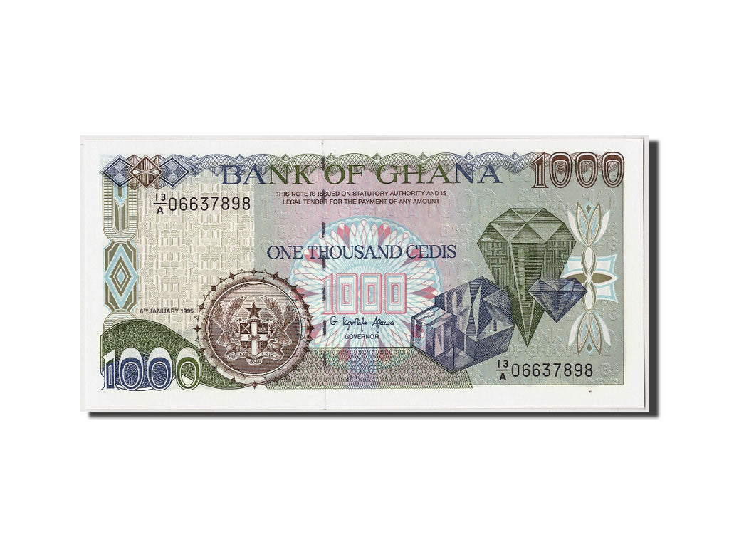 Banknot, Ghana, 1000 Cedis, 1995, 1995-01-06, KM:29b, UNC(65-70)