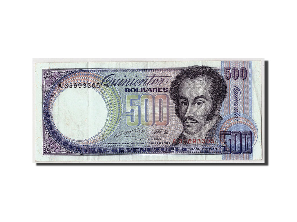 Geldschein, Venezuela, 500 Bolivares, 1990, 1990-05-31, KM:67d, SS+