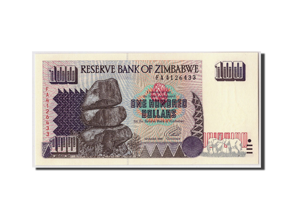 Geldschein, Simbabwe, 100 Dollars, 1995, Undated, KM:9a, UNZ
