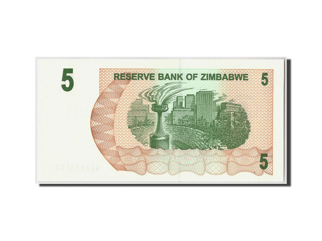 Biljet, Zimbabwe, 5 Dollars, 2006, 2006-08-01, KM:38, NIEUW