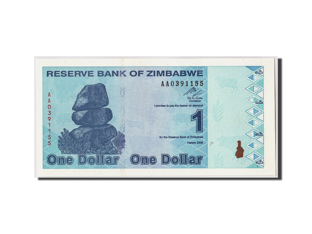 Biljet, Zimbabwe, 1 Dollar, 2009, 2009-02-02, KM:92, NIEUW