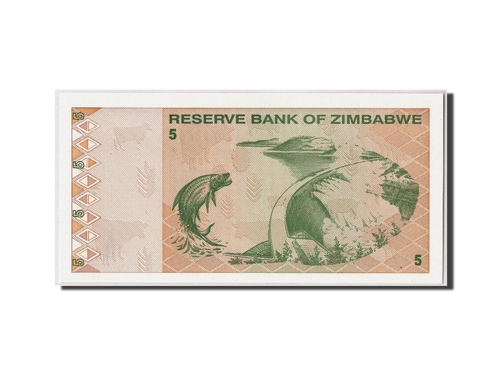 Biljet, Zimbabwe, 5 Dollars, 2009, 2009-02-02, KM:93, NIEUW