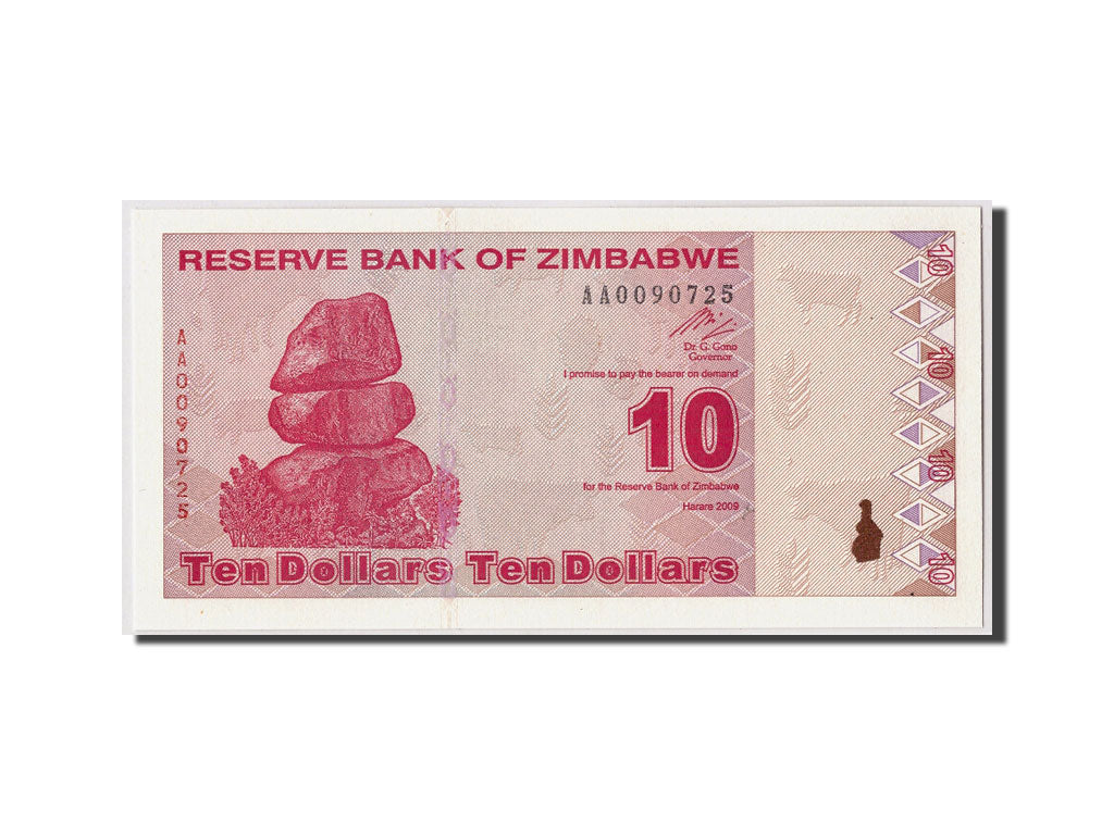 Biljet, Zimbabwe, 10 Dollars, 2009, 2009-02-02, KM:94, NIEUW