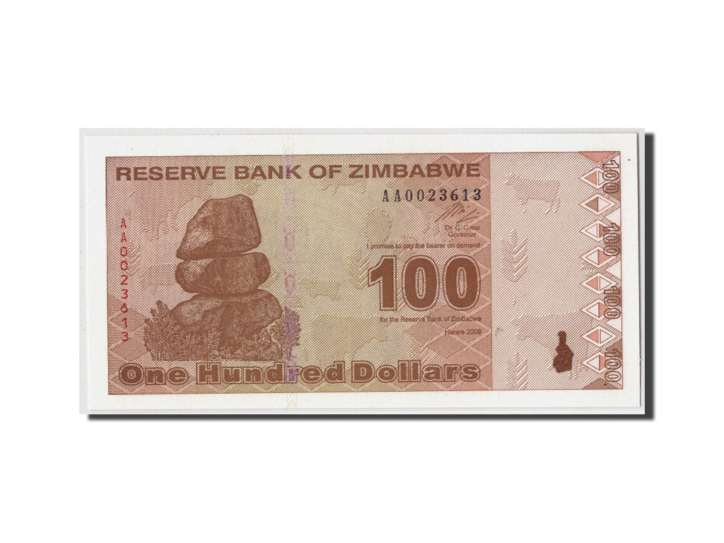 Biljet, Zimbabwe, 100 Dollars, 2009, 2009-02-02, KM:97, NIEUW