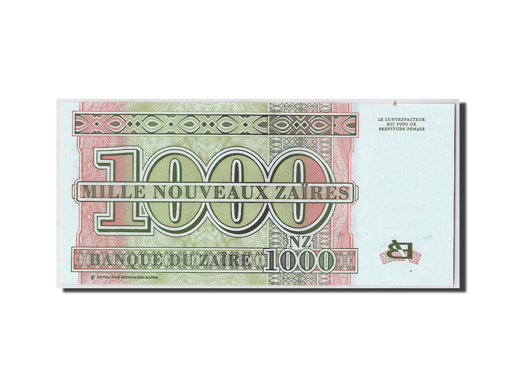 Banknote, Zaire, 1000 Nouveaux Zaïres, 1995, 1995-01-30, KM:67, UNC(65-70)