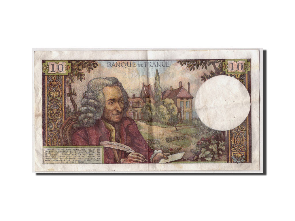 Biljet, Frankrijk, 10 Francs, 10 F 1963-1973 ''Voltaire'', 1965, 1965-08-01
