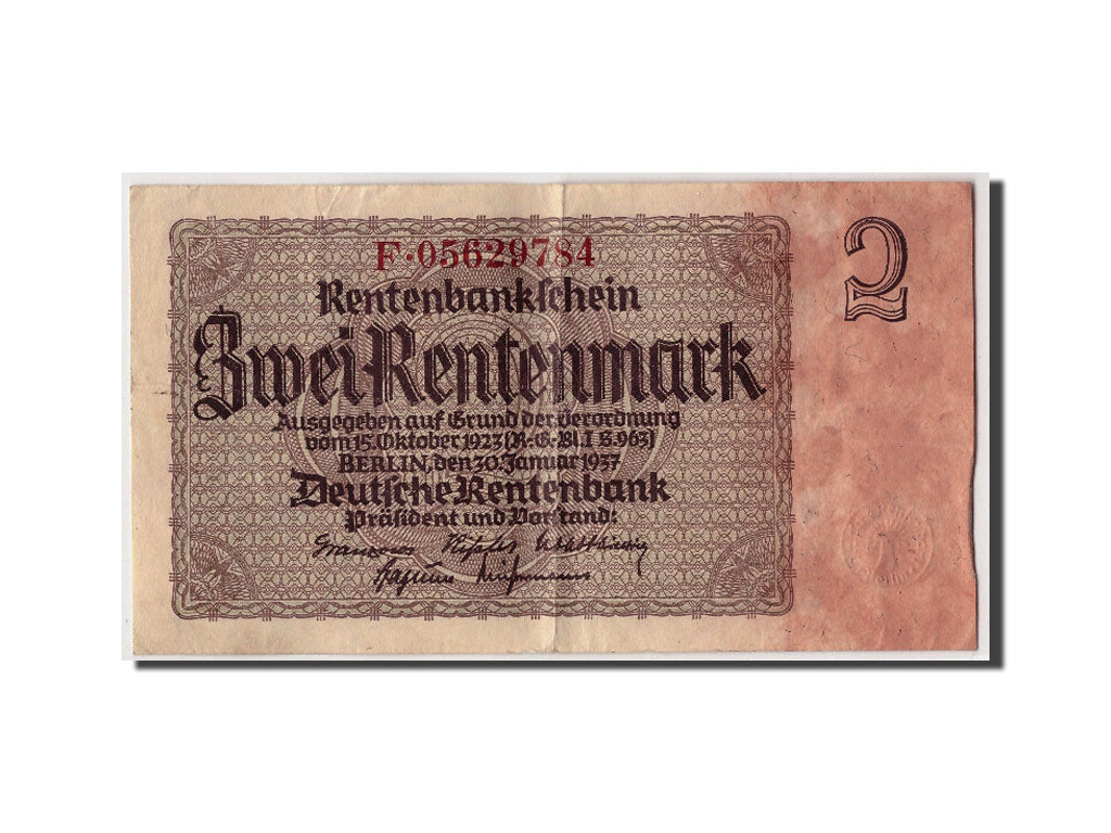 Banknote, Germany, 2 Rentenmark, 1937, 1937-01-30, KM:174b, VF(30-35)