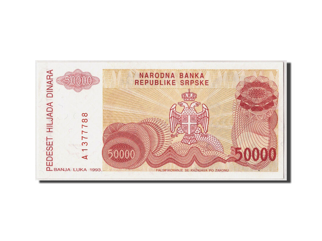 Banknote, Bosnia - Herzegovina, 50,000 Dinara, 1993, Undated, KM:150a