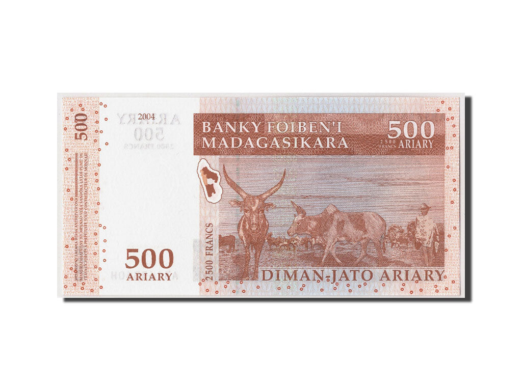 Banknote, Madagascar, 500 Ariary, 2004, Undated, KM:88b, UNC(65-70)