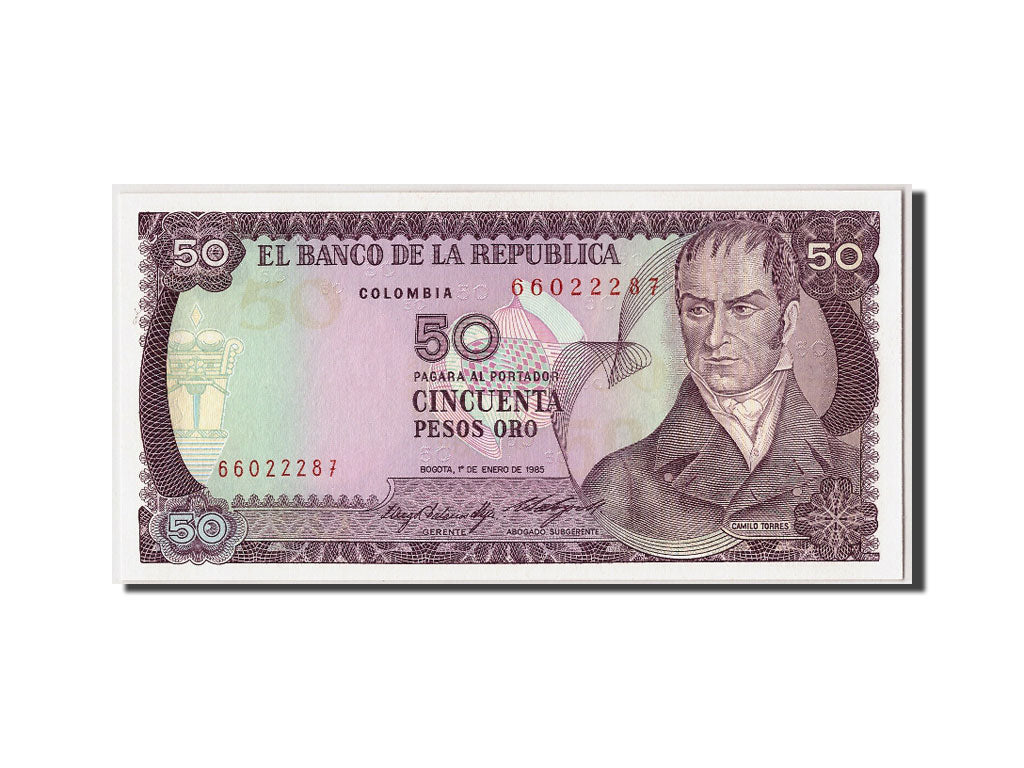 Banknote, Colombia, 50 Pesos Oro, 1985, 1985-01-01, KM:425a, UNC(65-70)