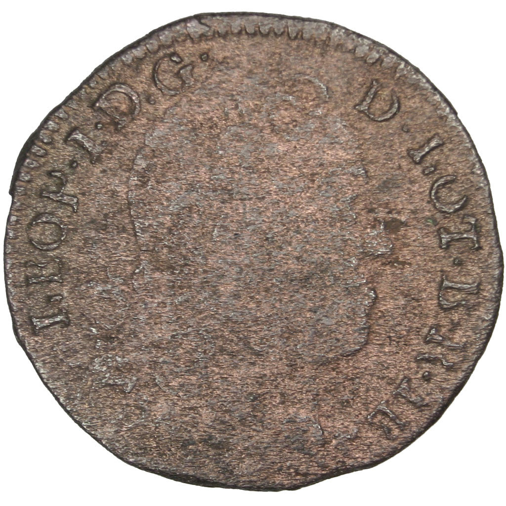 Coin, German States, LORRAINE, Leopold Joseph, Liard, 1728, Nancy, VF(20-25)