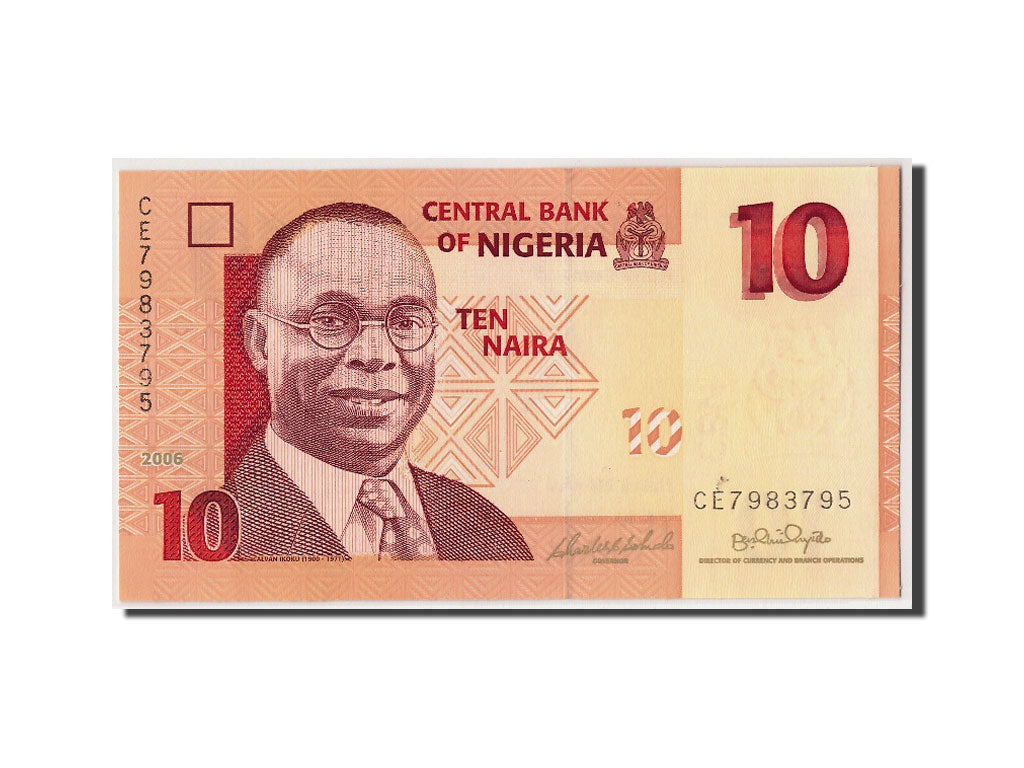 Banknot, Nigeria, 10 Naira, 2006, Undated, KM:33a, UNC(65-70)