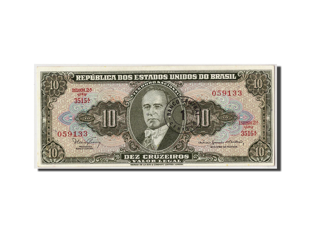 Geldschein, Brasilien, 1 Centavo on 10 Cruzeiros, Undated (1966-1967), KM:183b