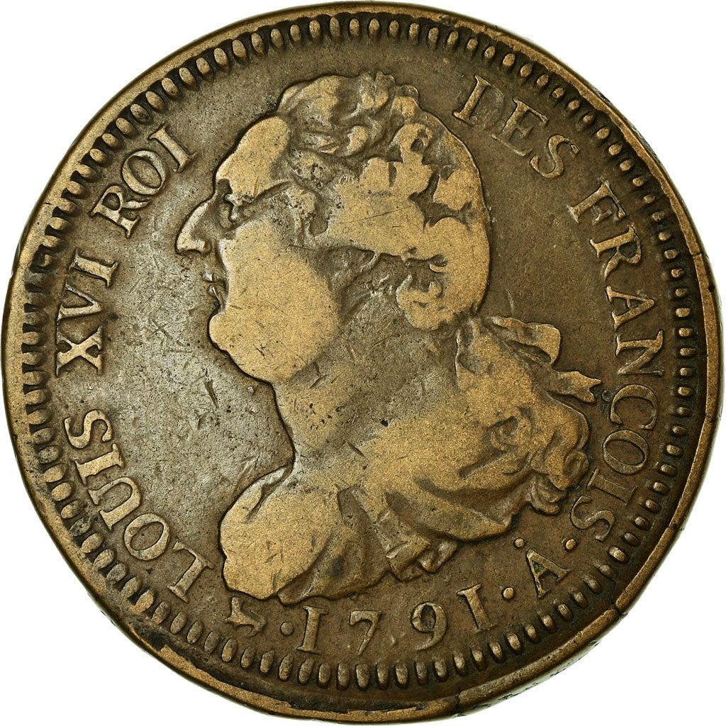Munten, Frankrijk, 2 sols françois, 2 Sols, 1791, Paris, FR+, Bronze