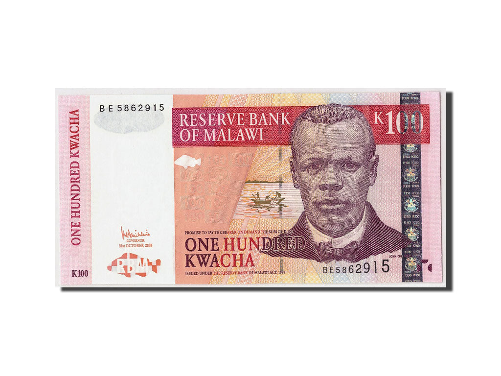 Banknote, Malawi, 100 Kwacha, 2005, 2005-10-31, KM:54a, UNC(65-70)