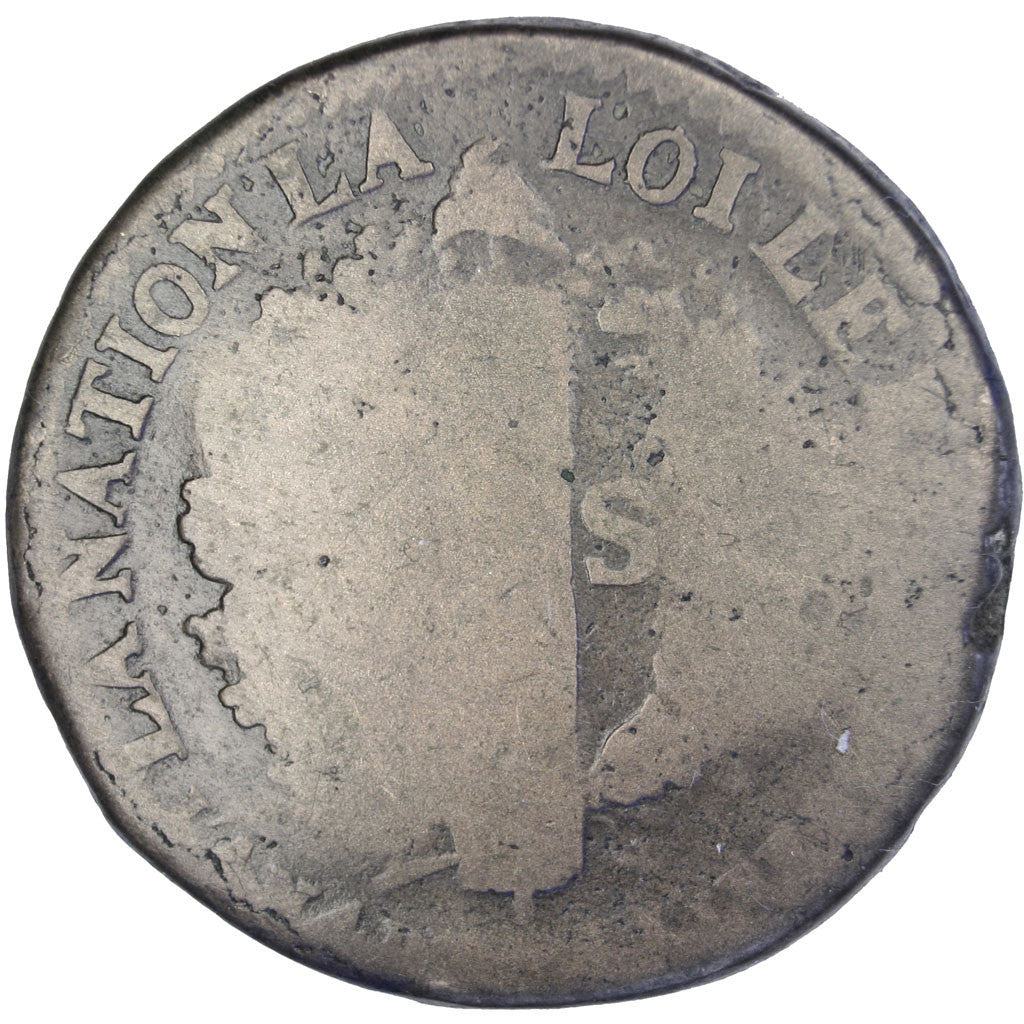 Coin, France, 2 sols françois, 2 Sols, 1792, Perpignan, VG(8-10), Bronze