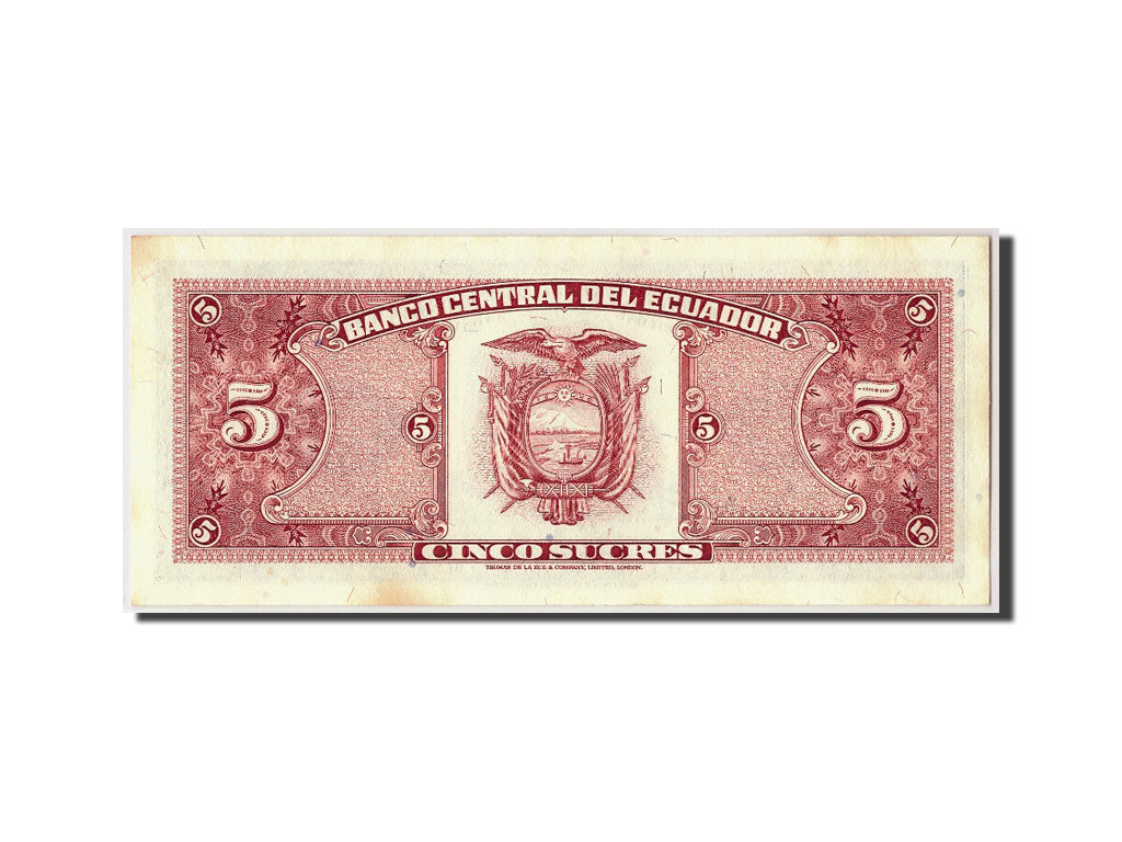 Banknote, Ecuador, 5 Sucres, 1988, 1988-11-22, KM:113d, UNC(63)