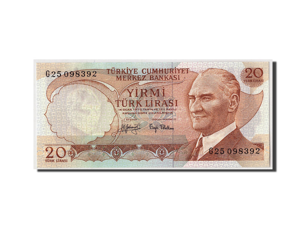 Billet, Turquie, 20 Lira, L.1970, 1970-01-14, KM:187a, NEUF