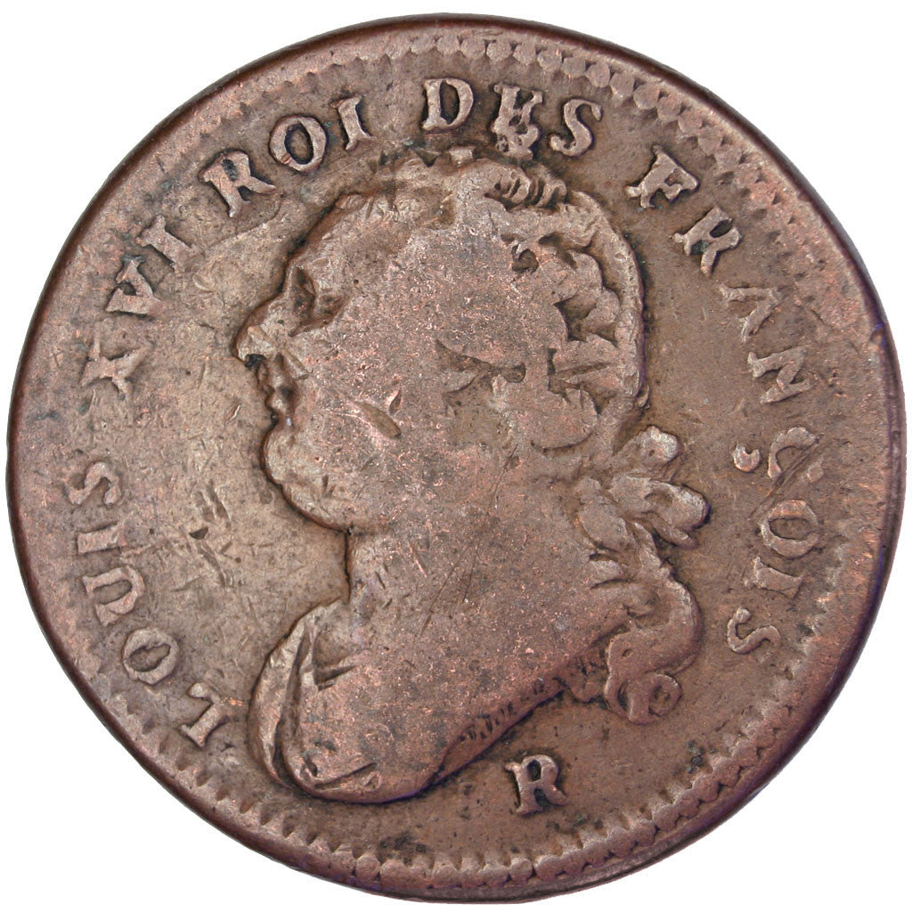 Moneta, Francia, 12 deniers françois, 12 Deniers, 1791, Orléans, MB, Bronzo