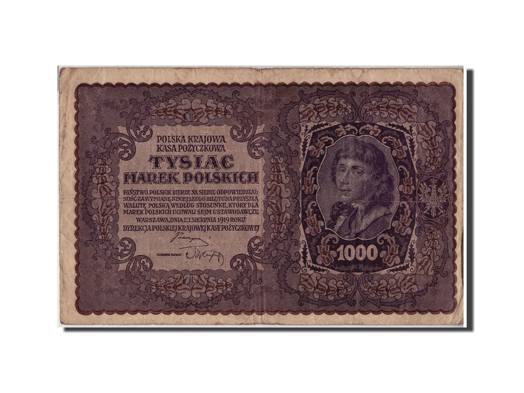 Billete, 1000 Marek, 1919, Polonia, KM:29, 1919-08-23, BC